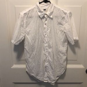 NSF Summer White Button Down Collared Shirt